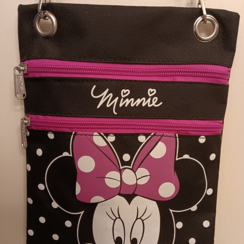 Minnie Mouse Black and Pink Crossbody Bag